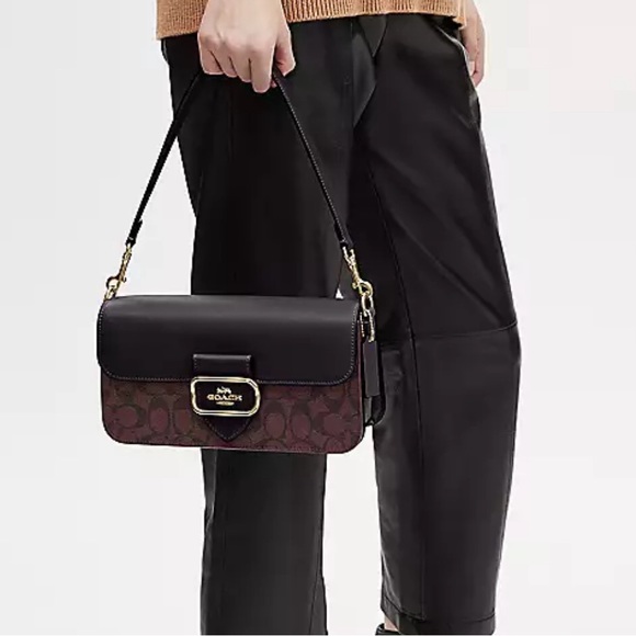 COACH Leather Morgan Collection Shoulder Bag In Signature Canvas. Brand new. NWT - Picture 6 of 6